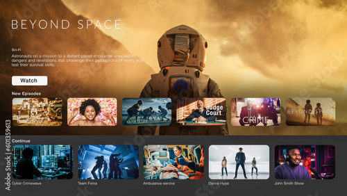 Obraz na plátně Interface of Streaming Service Website