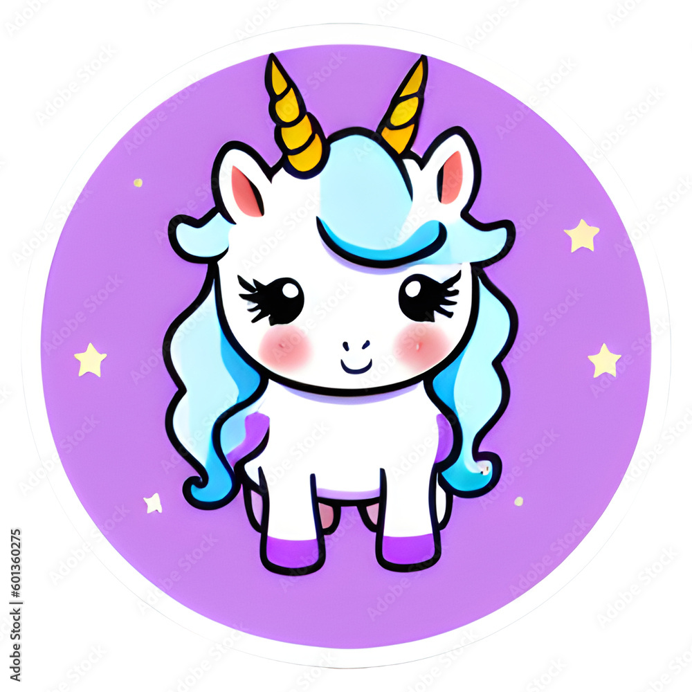 Cute Unicorn Illustration - Generative AI, Üretken, Yapay Zeka