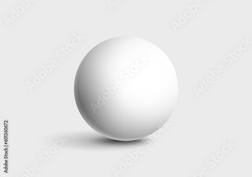White ball. Sphere on a light background. Vector for your graphic design. © Igor
