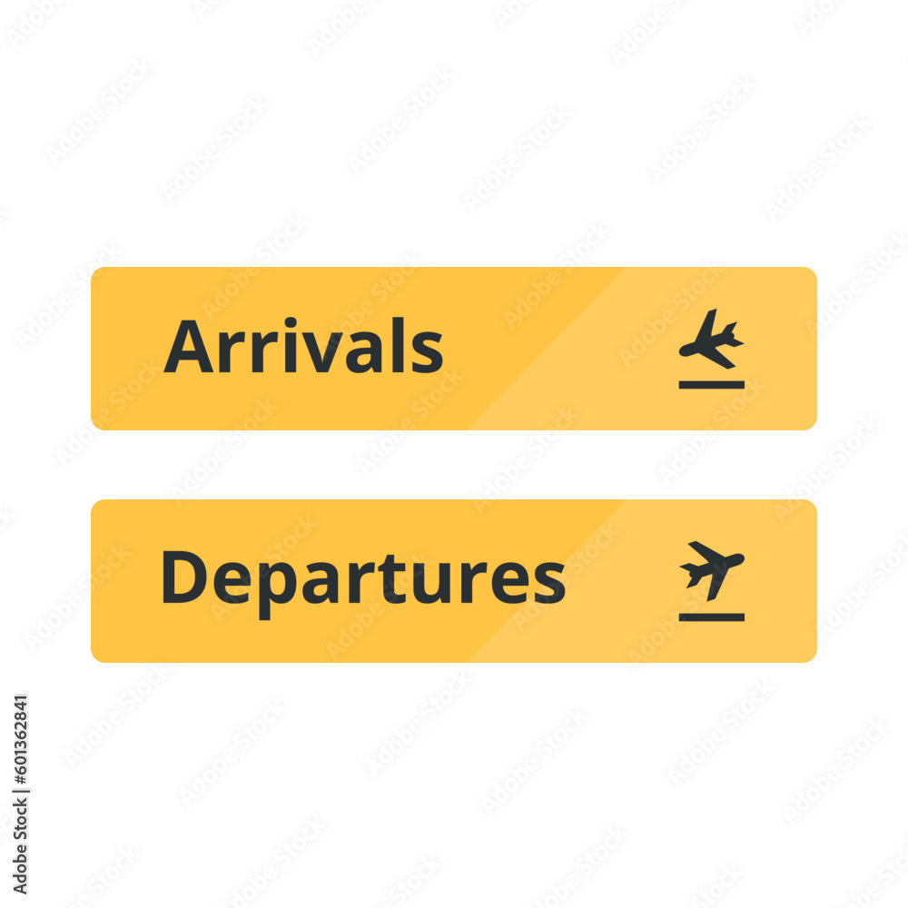 Flat icon signposts arrivals and departures isolated on white background. Vector illustration. Flat icon signposts arrivals and departures isolated on white background. Vector illustration.