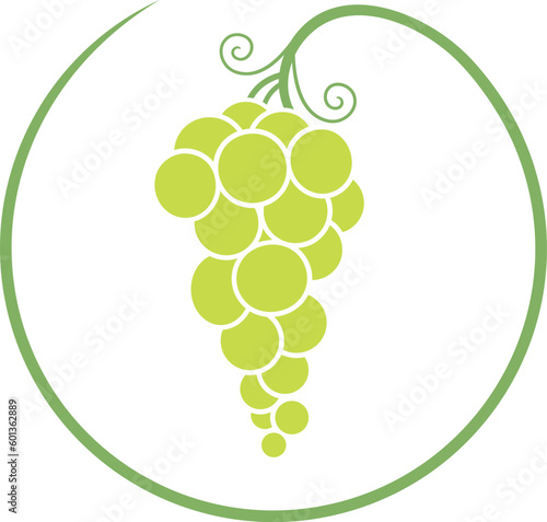Wine grapes logo. Isolated grapes on white background
