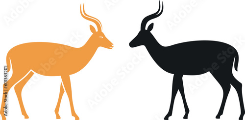 Antelope logo. Isolated antelope on white background