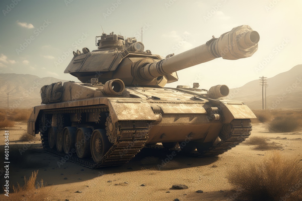 Tank desert shield. Generate Ai