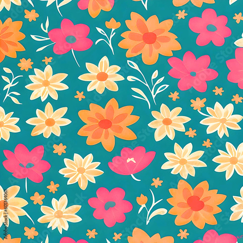 Wallpaper Mural seamless floral pattern created with Generative AI Technology Torontodigital.ca