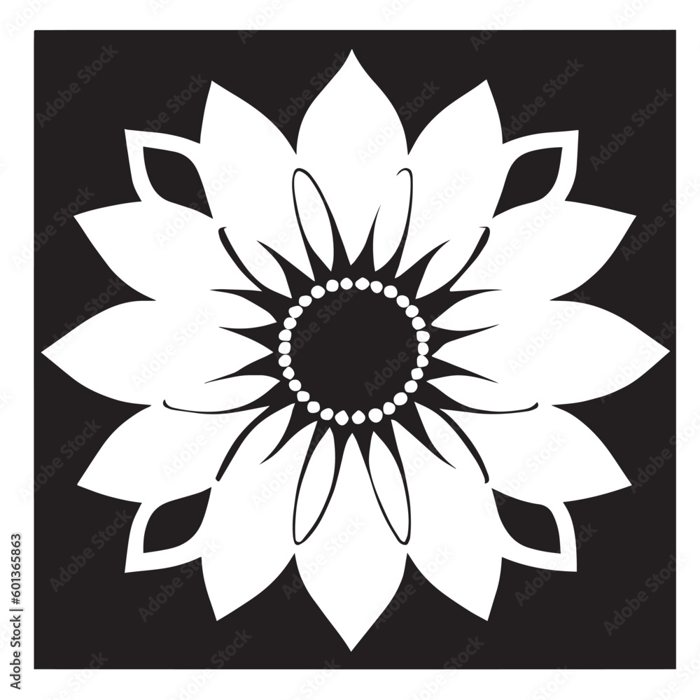 Flower clipart vector design black and white Flower clipart vector design black and white