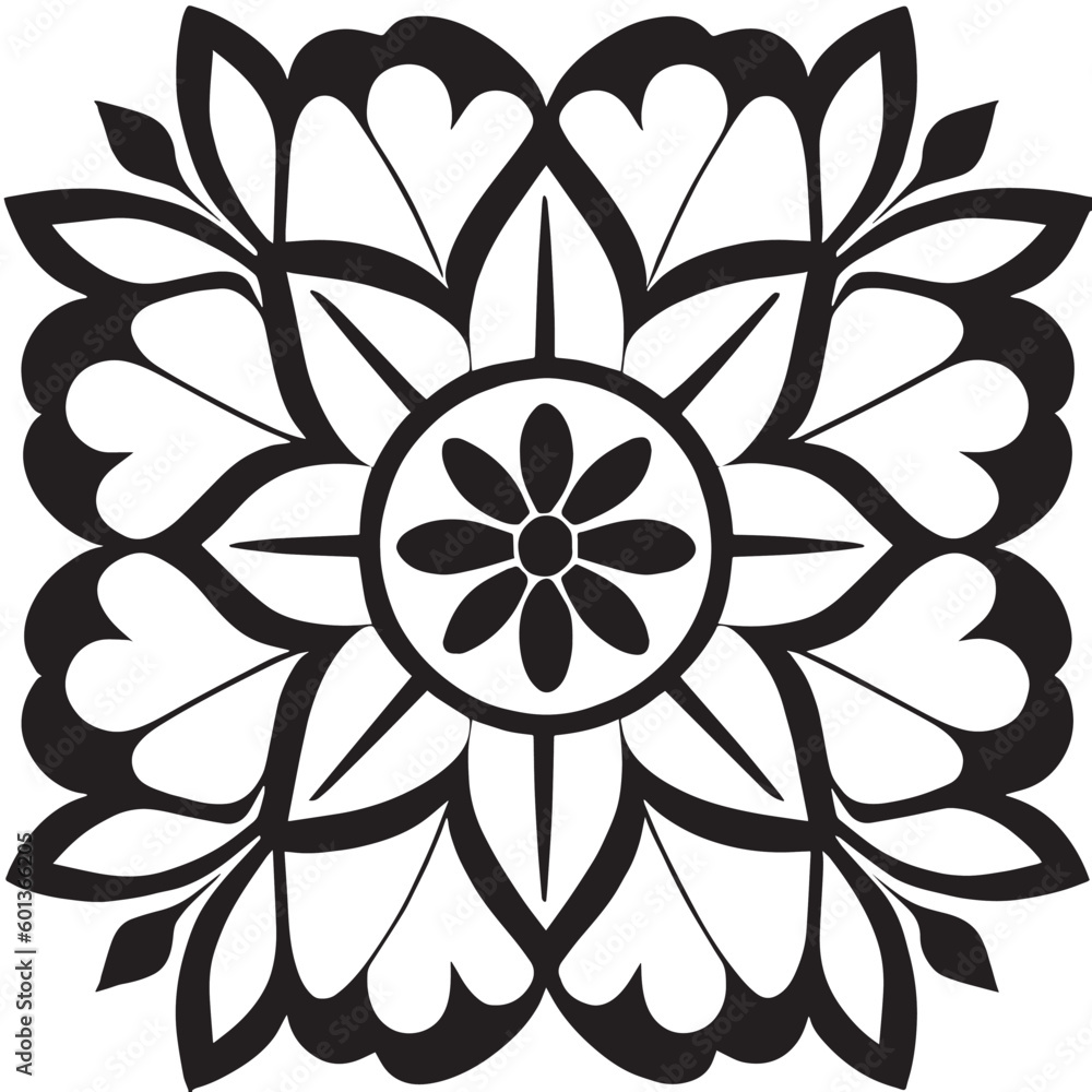 Flower clipart vector design black and white Flower clipart vector design black and white