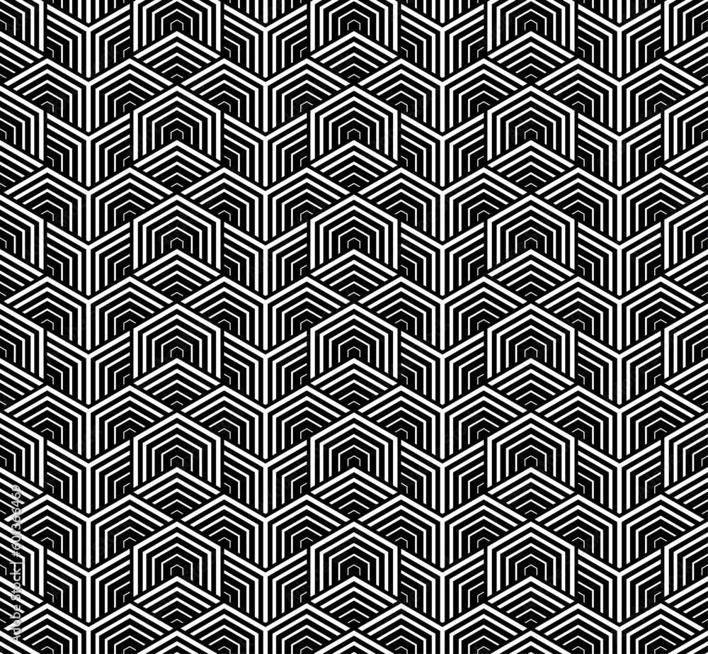 Abstract geometric pattern with stripes, lines. Seamless vector background. White and black ornament. Simple lattice graphic design Abstract geometric pattern with stripes, lines. Seamless vector background. White and black ornament. Simple lattice graphic design