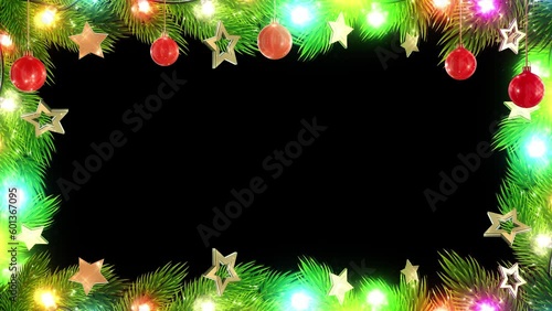 Christmas Frame animation isolated with luma matte.