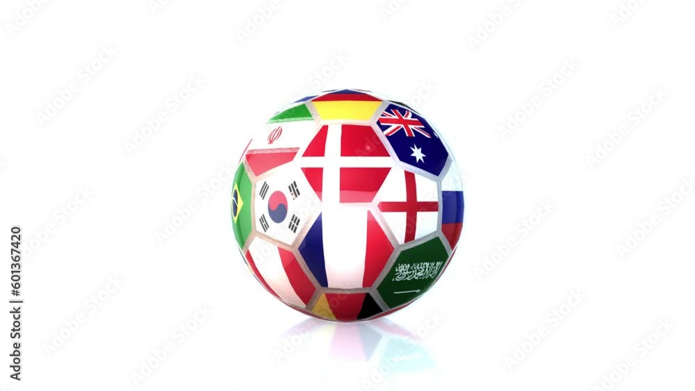 WorldCup Soccer Ball Rotating on White Background. 3d animation, loopable. WorldCup Soccer Ball Rotating on White Background. 3d animation, loopable.