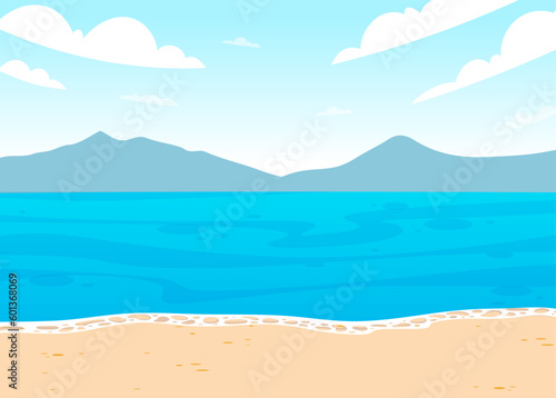 flat beach background design