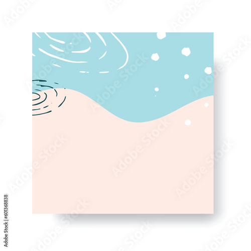 Pastel banner for social networks in an abstract style. Vector background with smooth shapes and hand-drawn elements. Suitable for beauty
