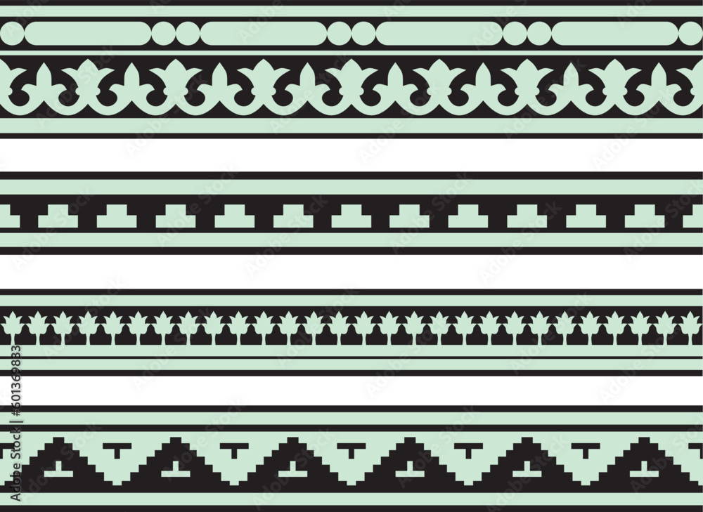 Vector set green with black seamless classic byzantine ornament. Endless border, Ancient Greece, Eastern Roman Empire frame. Decoration of the Russian Orthodox Church.. Vector set green with black seamless classic byzantine ornament. Endless border, Ancient Greece, Eastern Roman Empire frame. Decoration of the Russian Orthodox Church..