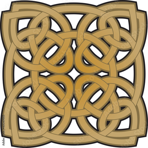 Vector gold celtic knot. Ornament of ancient European peoples. The sign and symbol of the Irish, Scots, Britons, Franks.