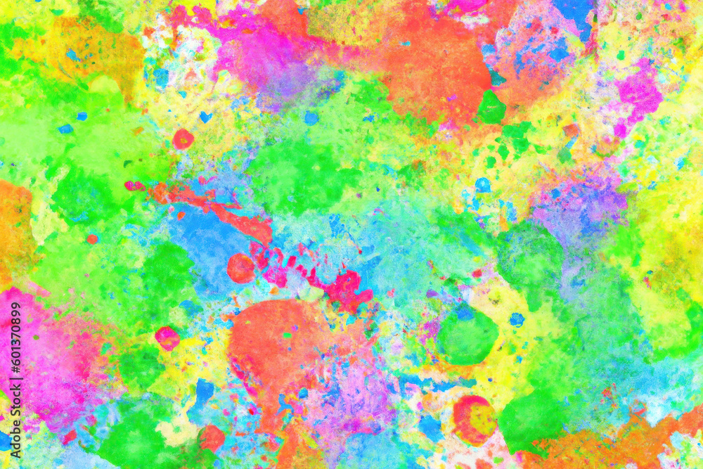 Abstract vibrant, colorful watercolor grunge paint on a paper background. Rainbow fluid watercolor distressed bleed texture for graphic design, banner, or cover
