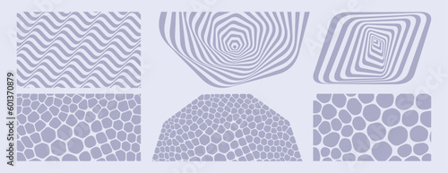 Science background with fantasy cells. Cross section or microscopic view. Organic texture. Striped design element. Striped waves pattern. 3d illustration for brochure, cover, presentation or banner.