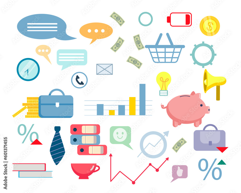 A set of vector business icons. Elements for business. Infographics. A set of vector business icons. Elements for business. Infographics.