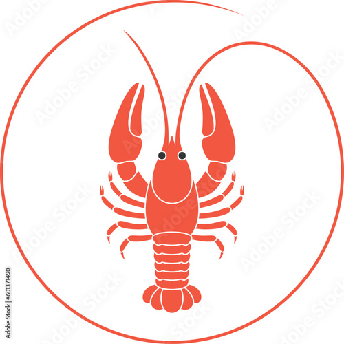 Crayfish logo. Isolated crayfish on white background