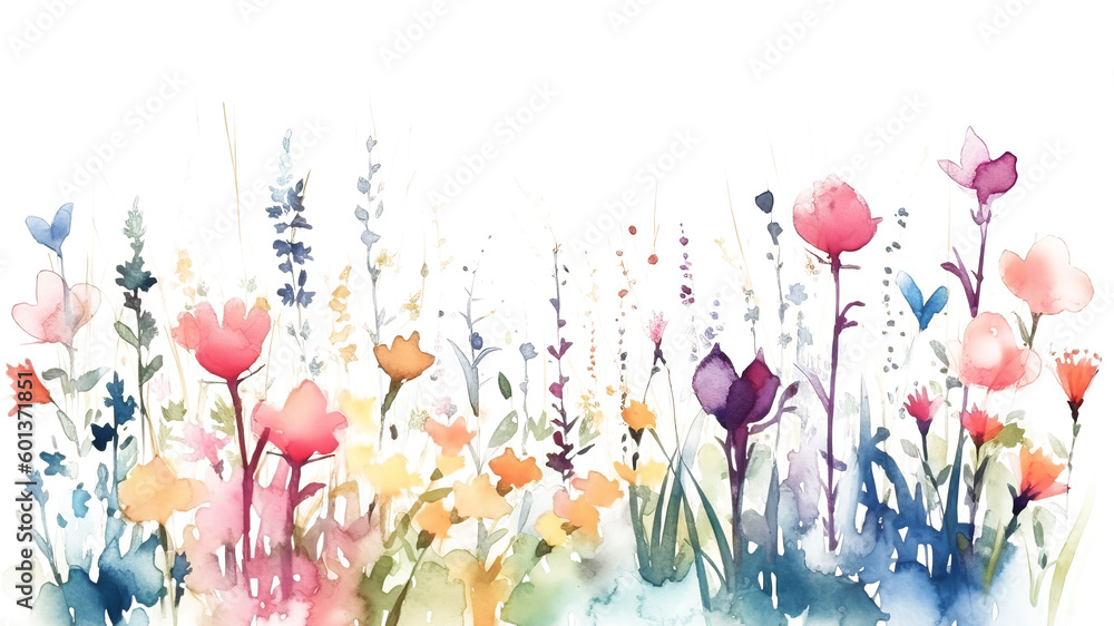 watercolor floral background glade.