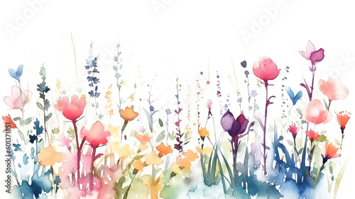 watercolor floral background glade.