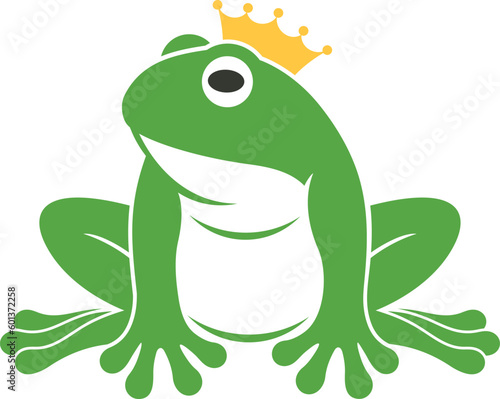 Green frog logo. Abstract frog on white background