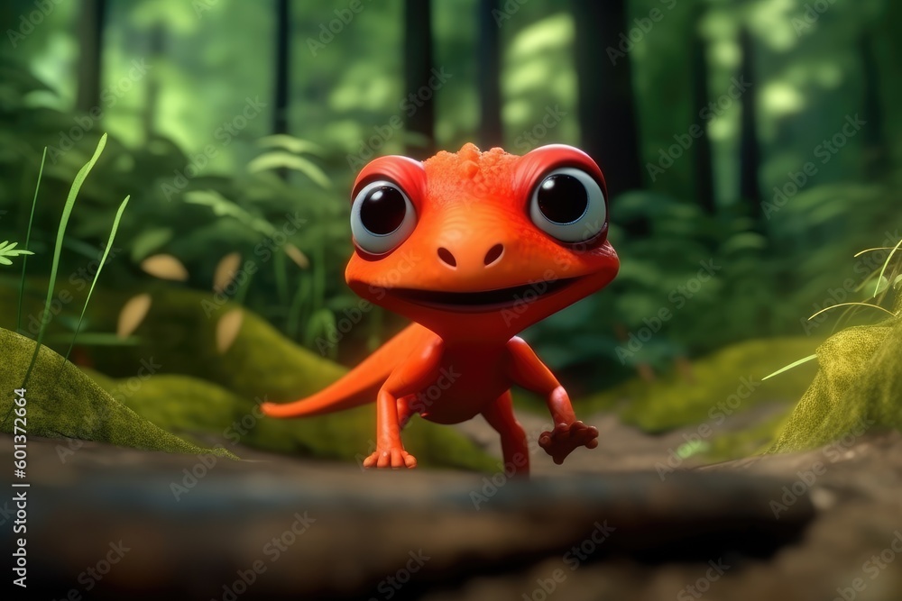 Adorable Cartoon Animal in the Jungle - 3D Style generative ai Illustration Adorable Cartoon Animal in the Jungle - 3D Style generative ai Illustration