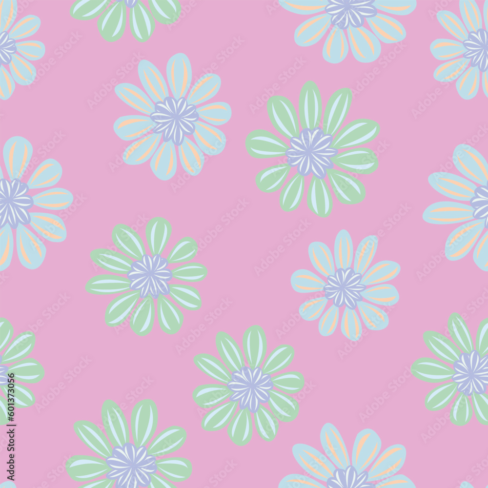 Pastels Ditsy Floral Seamless Pattern Design