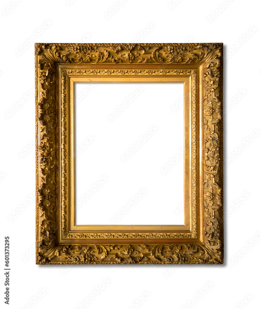 Blank gold frame isolated on white background Blank gold frame isolated on white background