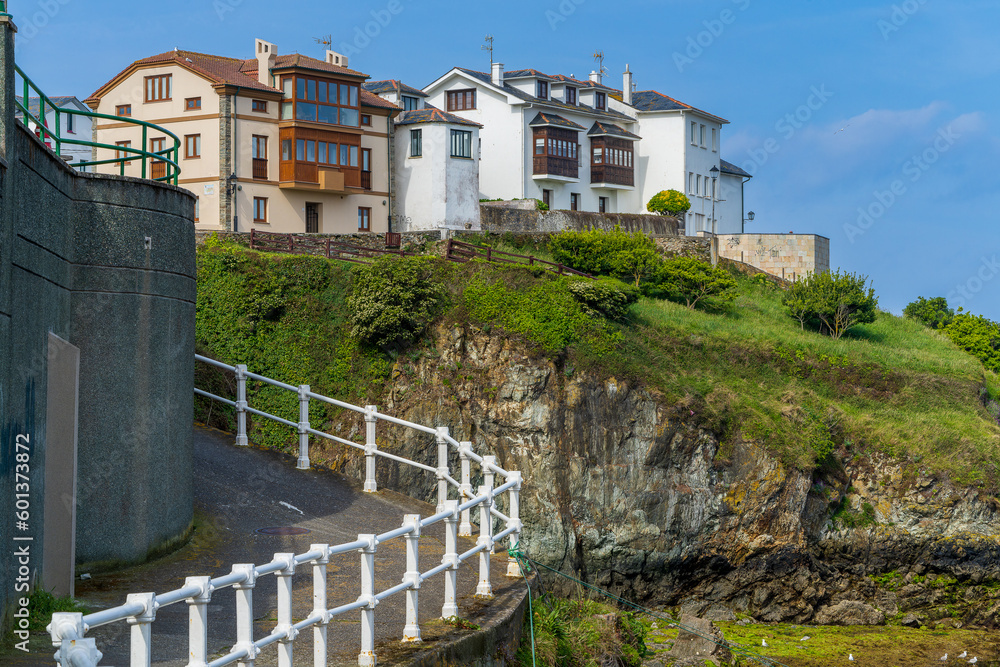 View of the tourist village of Tapia de Casariego, in Asturias, Spain.