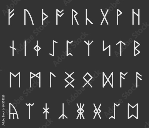 chalk runes on blackboard