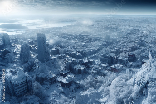 Frozen cities - AI Generated