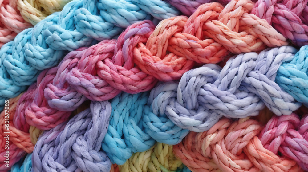 A pattern of colorful ropes