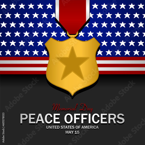 Peace officers memorial day. Vector illustration. Suitable for Poster, Banners, background and greeting card. 