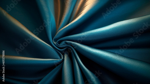 Blue fabric with a sunburst effect, venetian blind style, background wallpaper.