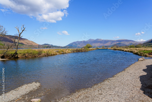 On the banks of the River Derwent in the Lake District Fototapet