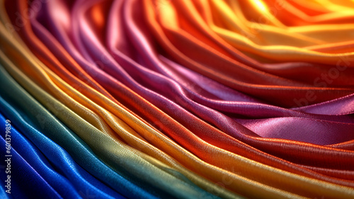 Rainbow fabric with a sunburst effect, venetian blind style, background wallpaper.