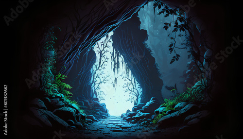 Dark cave entrance
