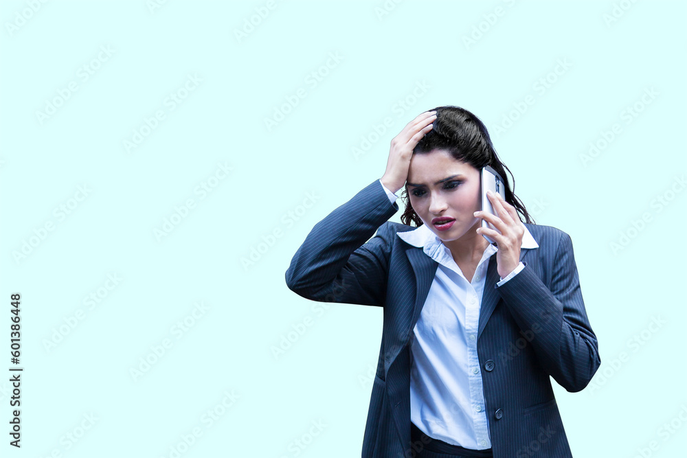 Stressed Indian woman cover her face with hand Stressed Indian woman cover her face with hand