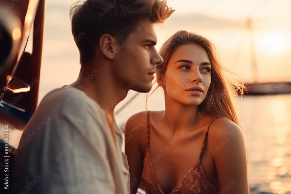 Couple on the yacht. Generative AI Couple on the yacht. Generative AI