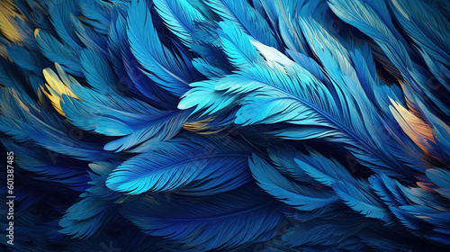 Abstract pattern artwork of feather. Generative AI.