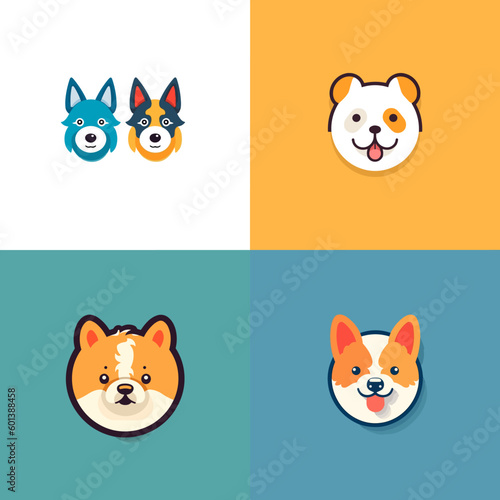 Small logo vector  with a cute dog