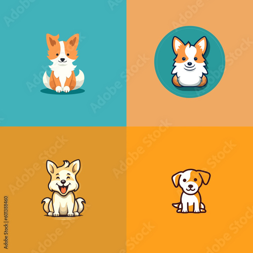 Small logo vector, with a cute dog