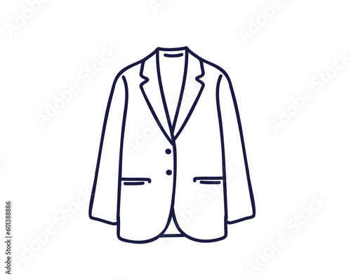 Male or female jacket, line drawing, doodle vector illustration