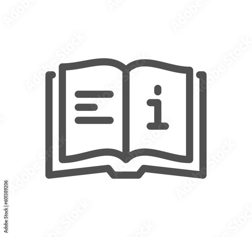 Info and help desk related icon outline and linear vector.
