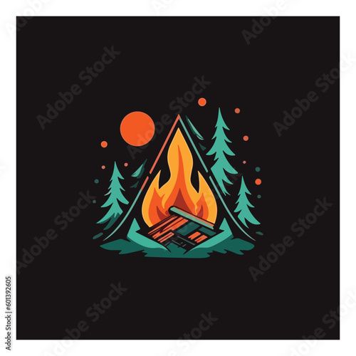 campfire logo modern simple flat color