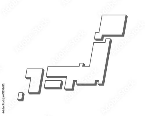 シンプルな線画で描いた、デフォルメした日本地図のイラスト