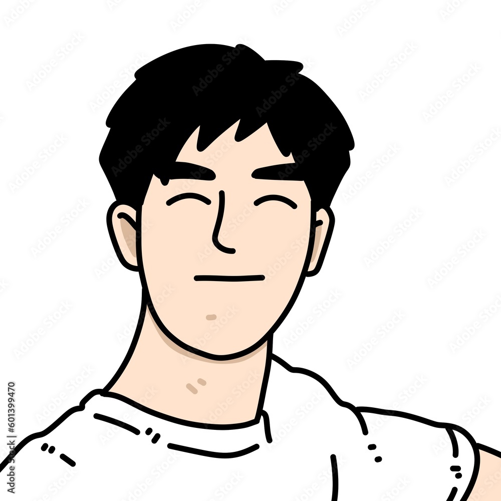 cute man cartoon on white background