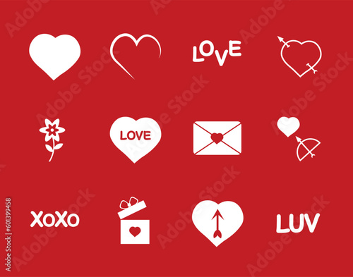 Icons of San Valentin, to celebrate this great day with your partner or declare your love