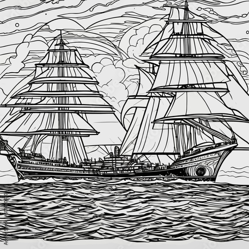 ship in the sea
