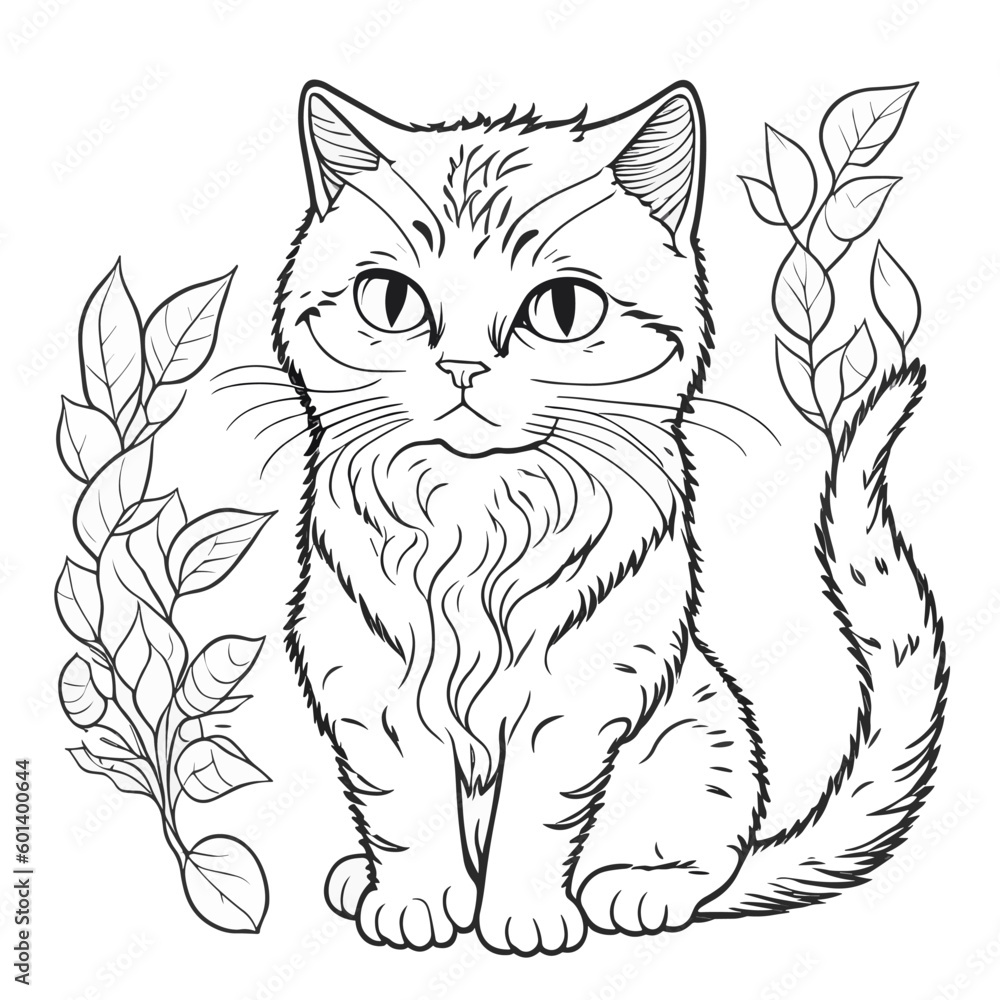 Obraz premium cat portrait black and white