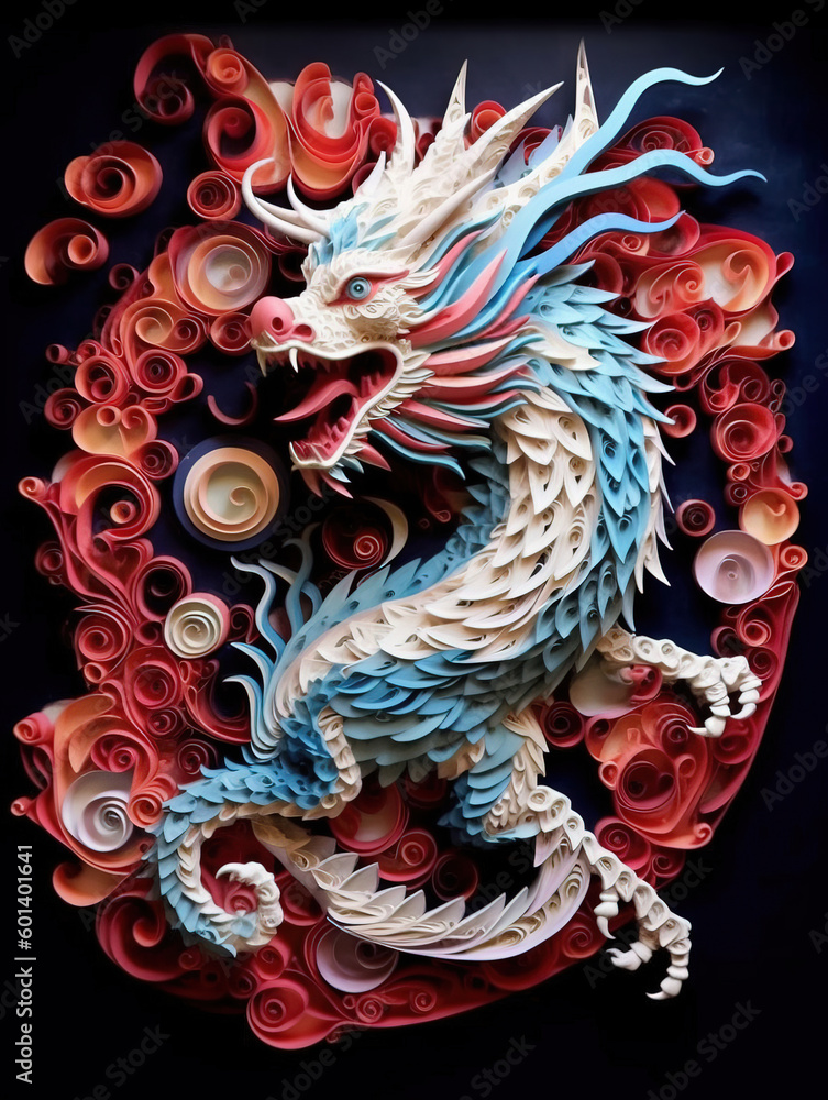 Dragon paper art style Dragon paper art style